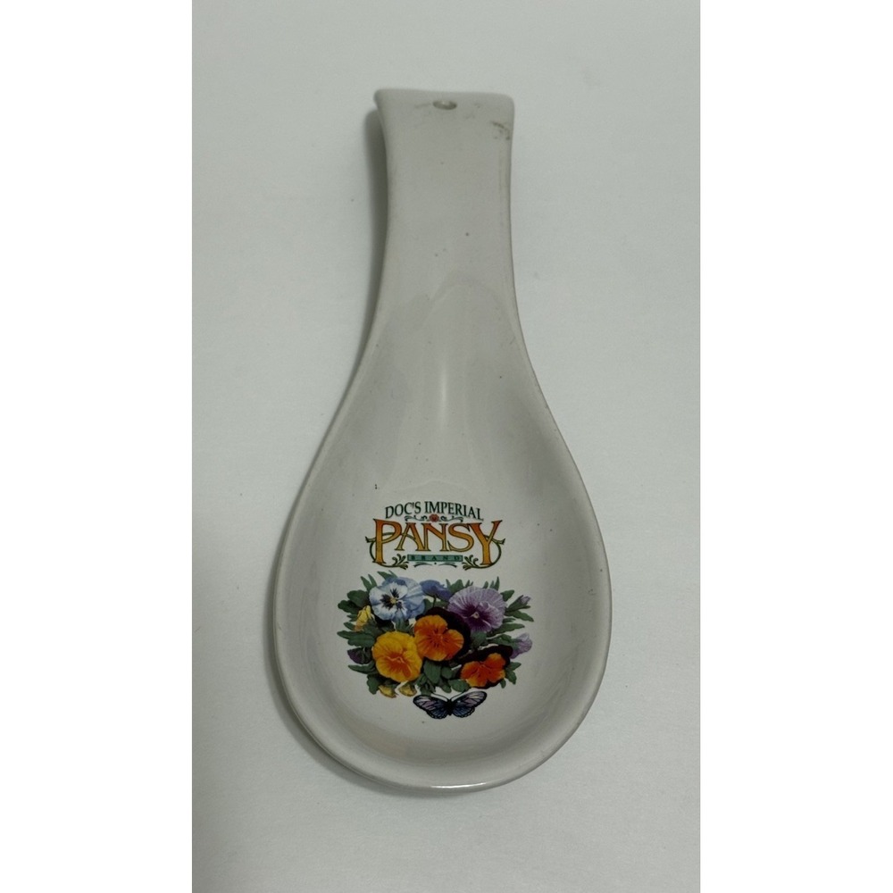 Vintage Doc's Imperial Pansy Brand Ceramic Spoon Rest / Wall Decor Cottagecore